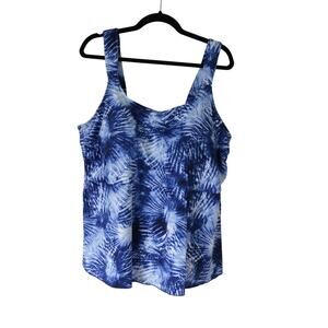 Lands’ End UPF 50 Square Neck Underwire Tankini Swim Top Women’s Size 2X NEW
